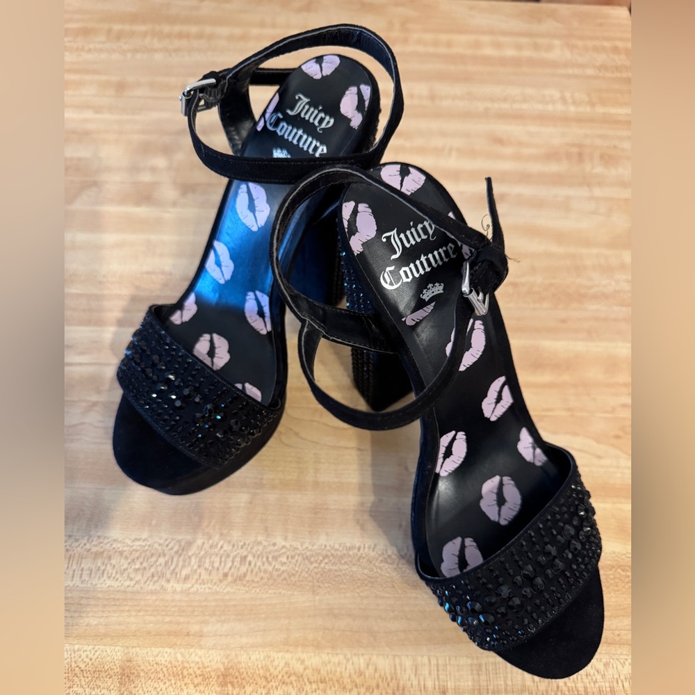 Juicy Couture Black Studded Platform Heels